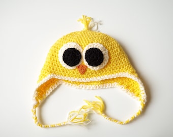 Crochet PATTERN for the Baby Chick Hat - crochet hat pattern for baby, toddler, child, teen and adult - for left-handed and right-handed