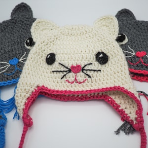 Crochet PATTERN for the Cat Hat - crochet hat pattern for baby, toddler, child, teen and adult - for left-handed and right-handed