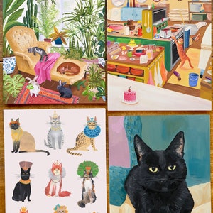 Cat Variety Pack - Set mit 4 Postkarten