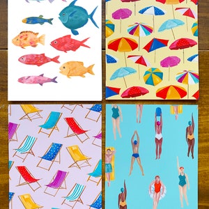Vacanza al mare - Set di 4 cartoline