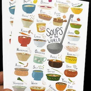 Zuppe dell'alfabeto mondiale - SET DI 4 cartoline