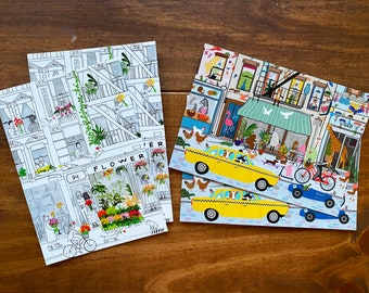 Playful New York - Set of 4 Postcards