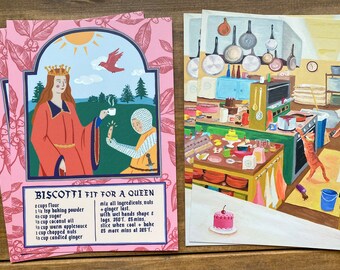 In the Kitchen - Set of 4 Postcards