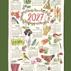 2027 Kalender Kökshandduk - TRÄDGÅRD