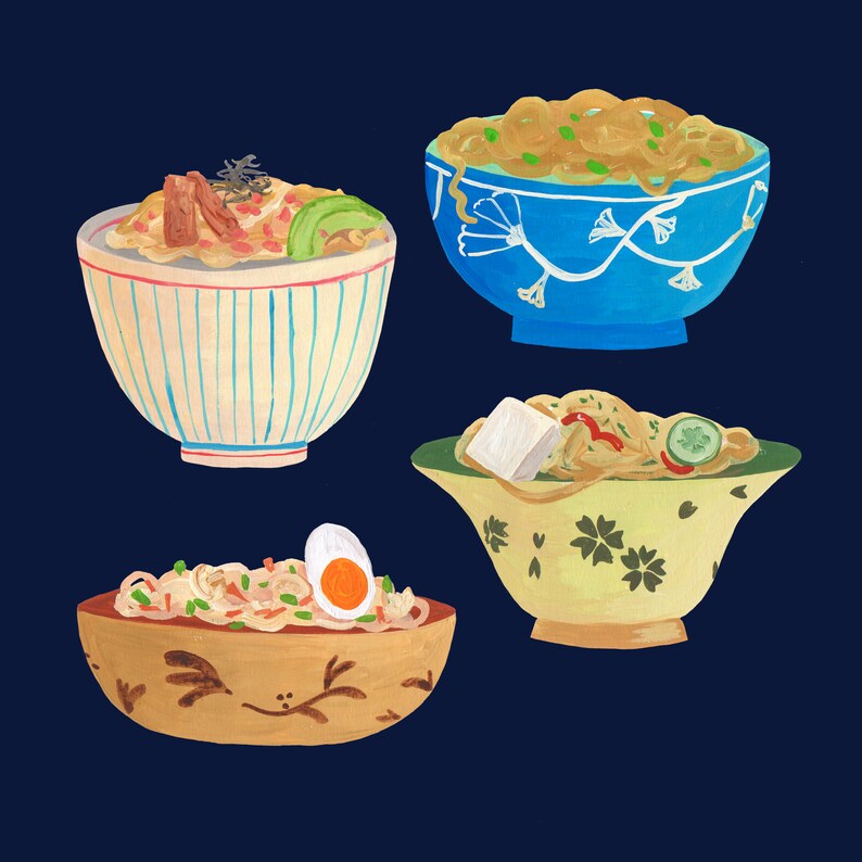 Noodle Bowls Art Print