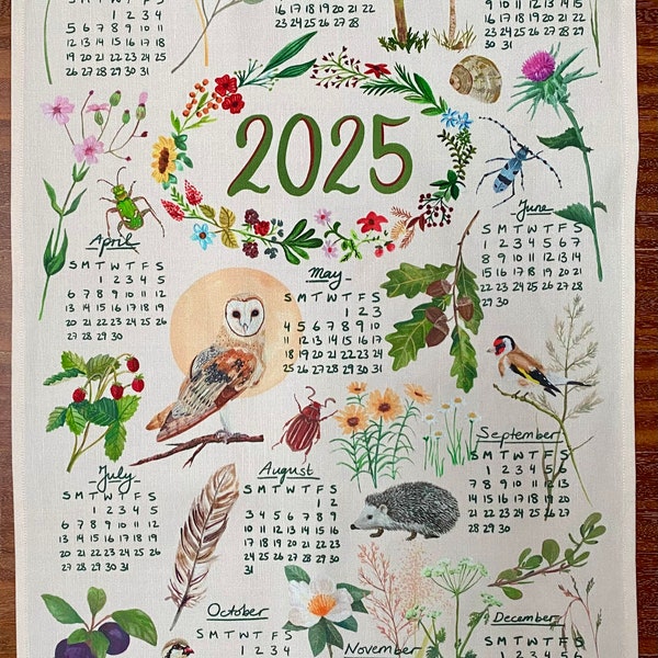 2025 Calendar Towels Etsy UK