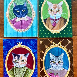 Camées chat - Lot de 4 cartes postales