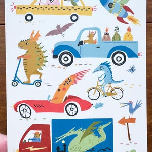 Monstres en mouvement - Carte postale