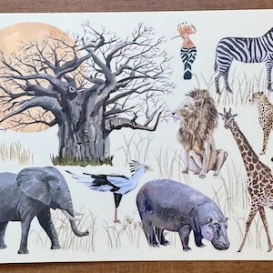 Animali del Safari - Cartolina