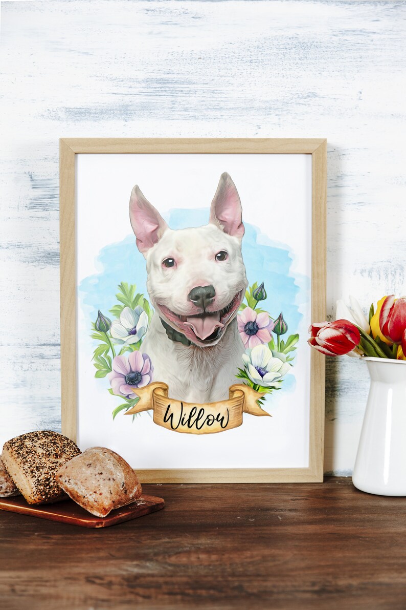 Pet Memorial Pet Loss Gifts Custom Digital Pet Portrait With Flower Dachshund Dog Portrait Dog Art Personalized Dog Portrait Pet Portrait Pet Portraits Art Collectibles Delage Com Br
