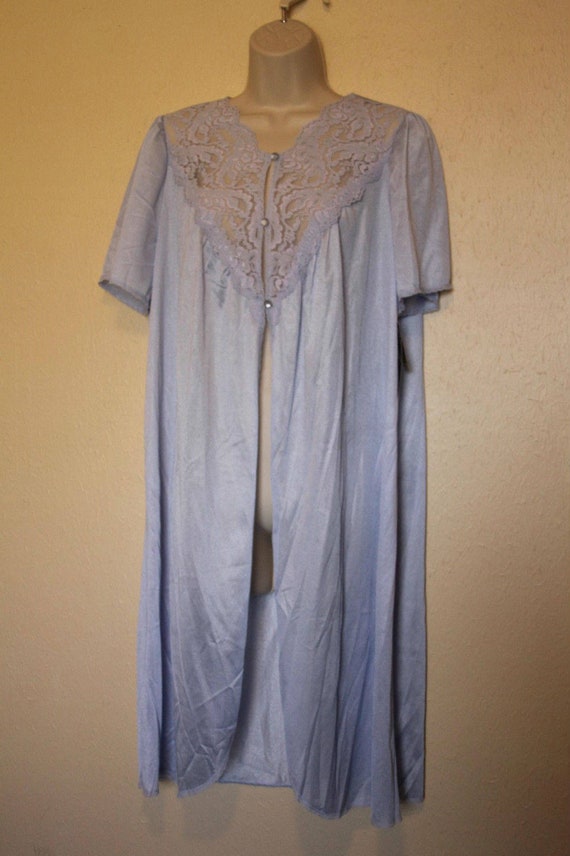 Vtg Vassarette Blue Lace Nightgown Size M Nylon US