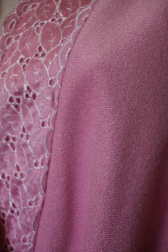 Vtg Ashley Ames Pink Waltz Length Robe Size M Dac… - image 5