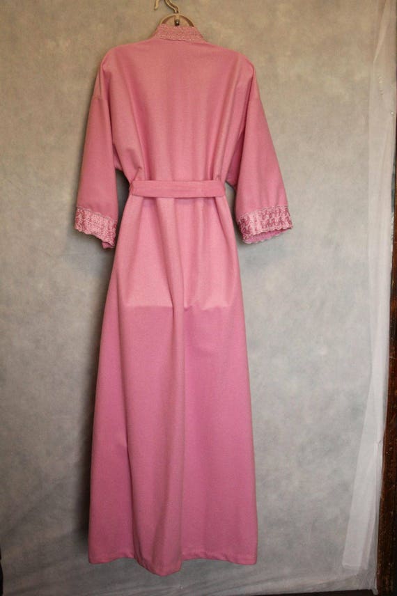 Vtg Ashley Ames Pink Waltz Length Robe Size M Dac… - image 6
