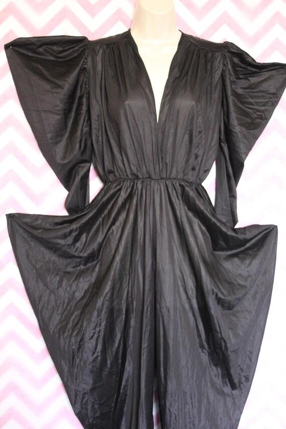 Vtg Lady Desiree Dramatic Black Jumpsuit Lingerie… - image 3