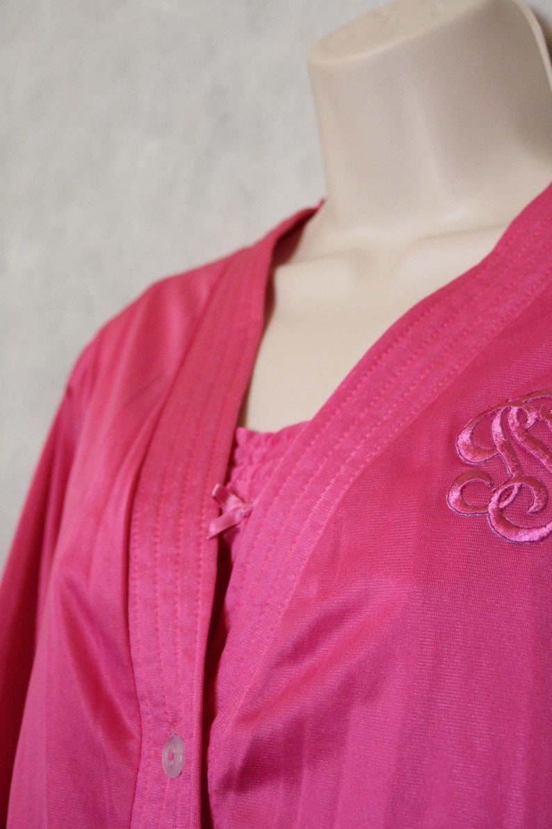 Vtg Haband For Her 2Piece Pink Nightgown and Robe Set Size L Etsy