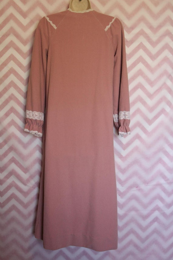 True Vintage Vassarette Smocked Lace Zip-Up Robe … - image 6