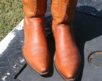 ML Leddy Handmade Cowboy Boots 11B Exotic Kangaroo Custom Made