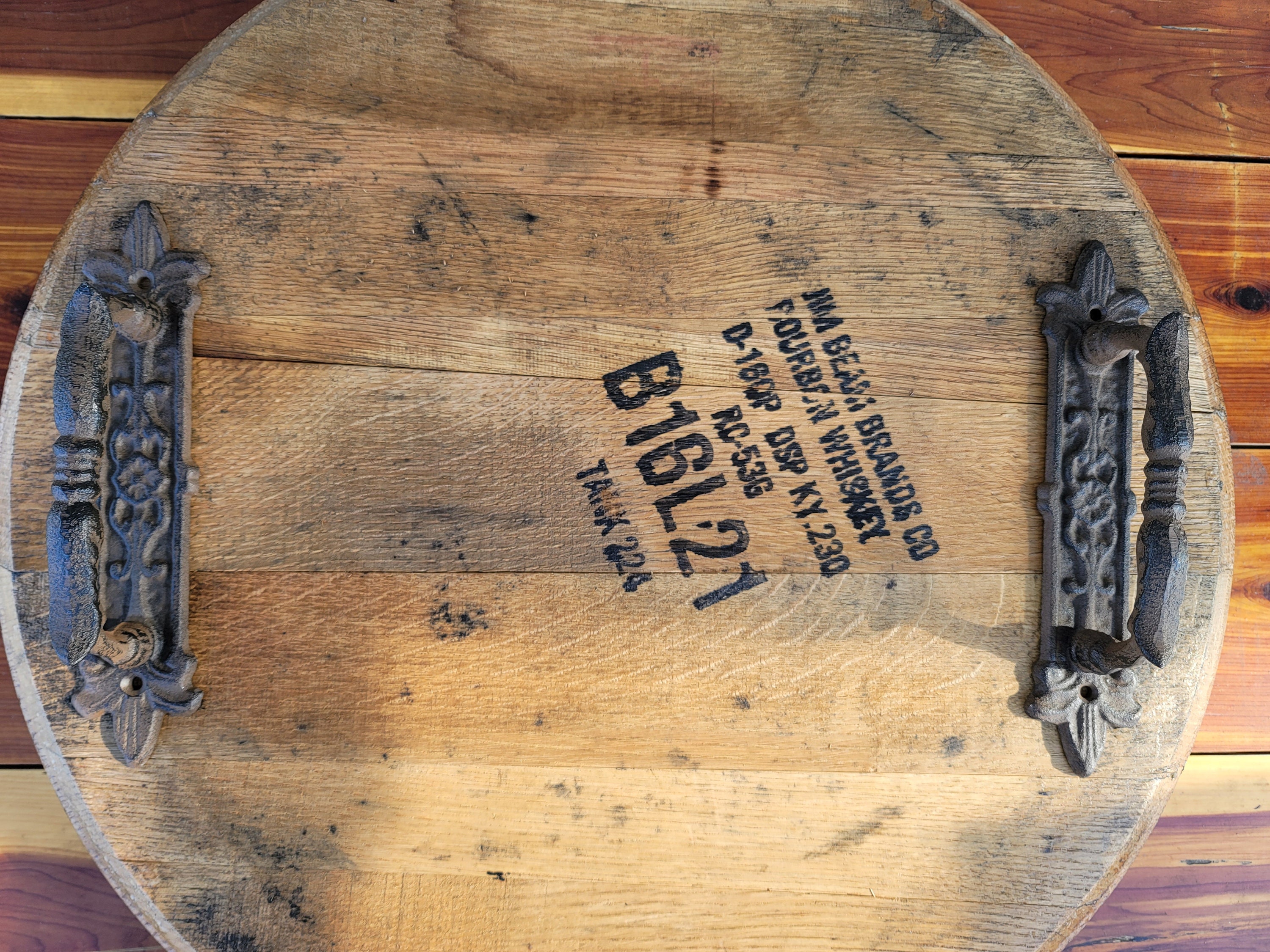 Jim Beam Bourbon Serving Tray Authentic Kentucky Whisky Barrel Etsy