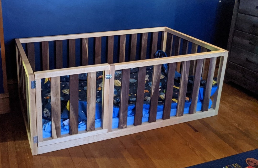 Montessori Floor Bed With Gate Etsy