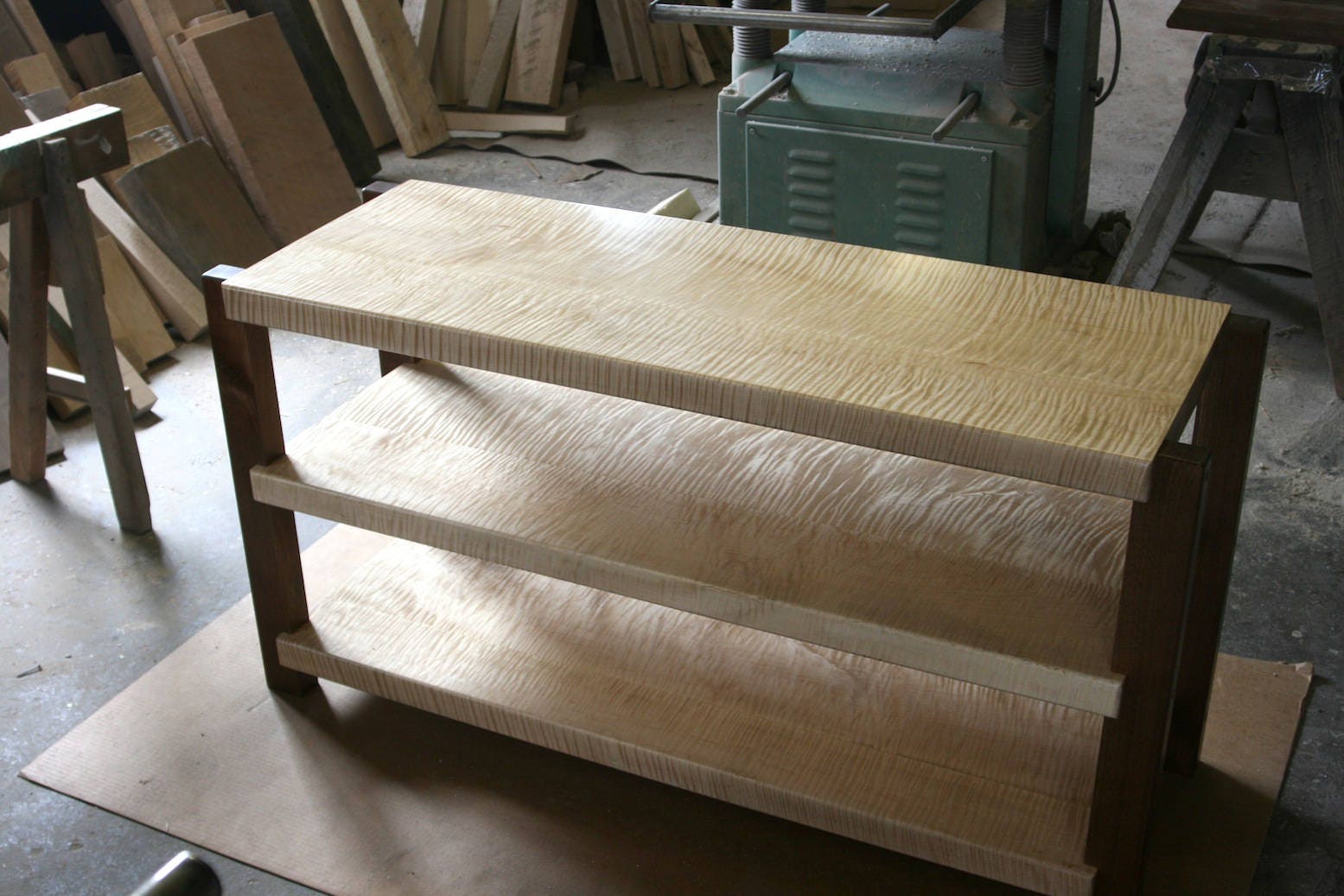 TIMBERNATION Wide 3 Shelf Tiger Maple HiEnd Stereo Rack Etsy