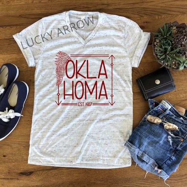 Oklahoma T-Shirt/Est 1907/Oklahoma Shirt/Home Shirt/Indian Headdress Shirt