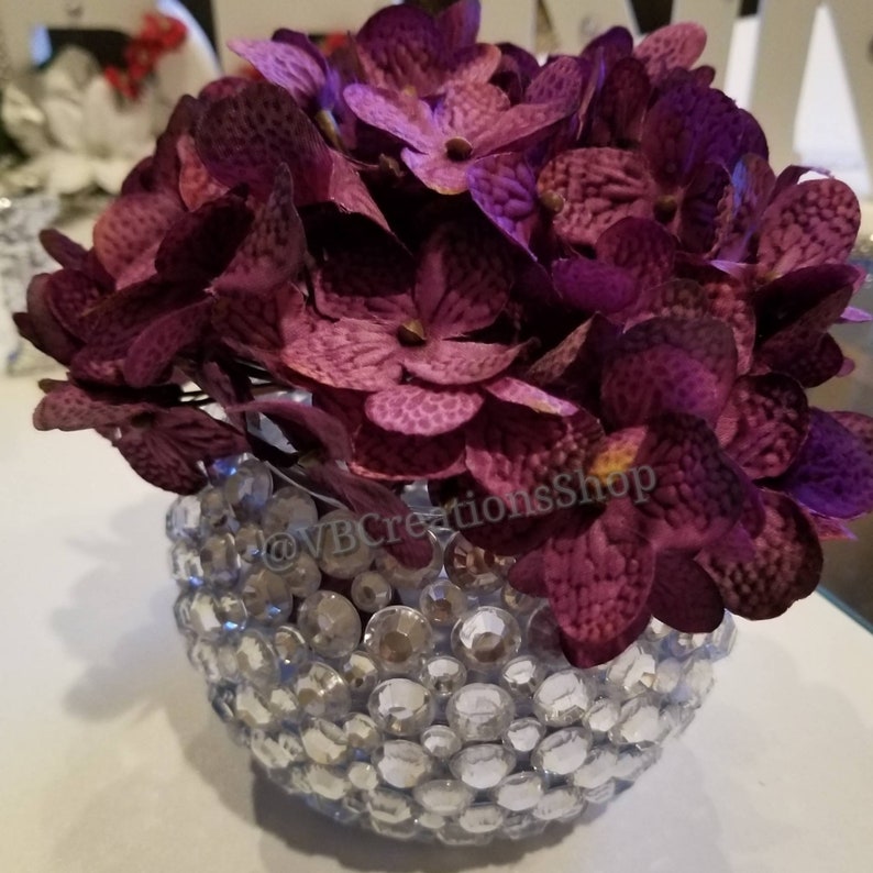 Crystalized Rhinestone Vase Centerpiece for Weddings Parties and Events