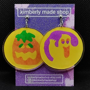 Ghost and Pumpkin Halloween Sugar Cookie Earrings