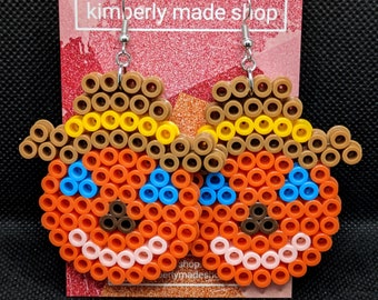 Country Pumpkin Perler Bead Earrings