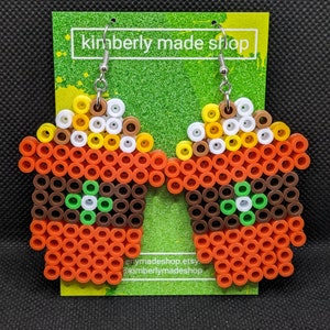 Pumpkin Spice Latte Perler Bead Earrings