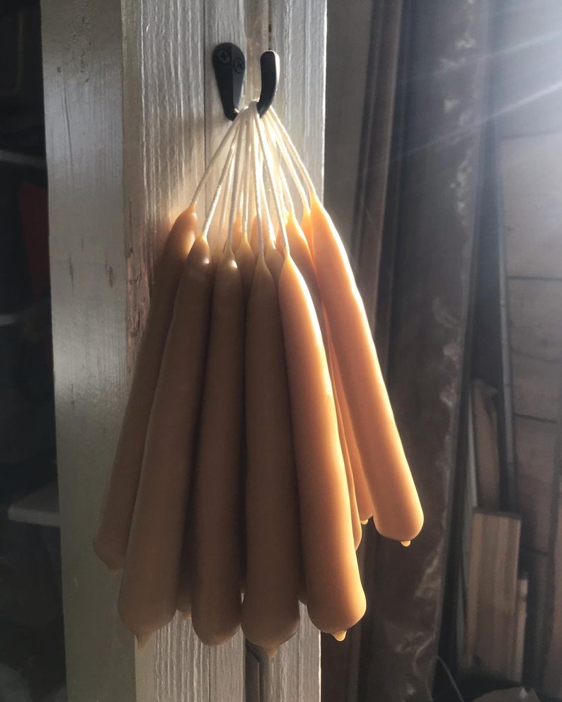 Handdipped Beeswax Taper Candles, 1 Pair 2 Candles Etsy