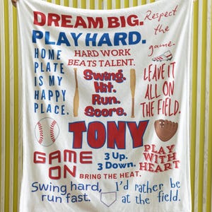 Aangepaste honkbaldeken honkbalspeler cadeau voor honkballiefhebber einde seizoen cadeau senior sportbanket honkbal atleet cadeau honkbal cadeau