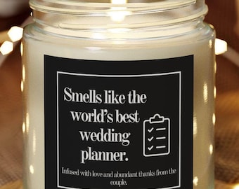 Hochzeitsplaner Kerze Hochzeitsplaner Geschenk Hochzeit Dankeschön Geschenk für Hochzeitsplaner Geschenk vom Paar Geschenk für Hochzeitsplaner