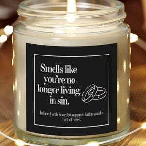 No Longer Living In Sin Candle Gift for Wedding Gift for Anniversary Gift For Husband Gift for Wife Gift for Friend Gift Son Daughter In Law