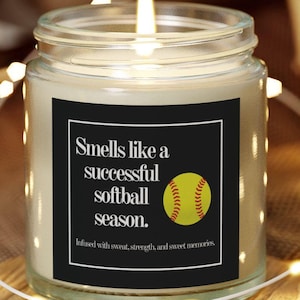 Softball Candle Softball Season Gift for Softball Player Gift for Senior Night Gift for Senior Sports Banquet Gift End of Season Gift Coach