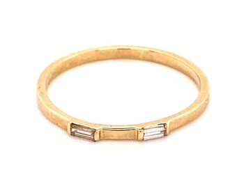 Gorgeous Dainty Yellow 14K Gold with Diamonds Stackable Ring