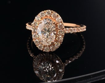 18K Rose Gold Cocktail Ring 1.25ct Diamond