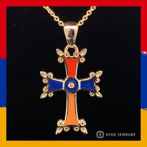 Khachkar For A Cause | 14K Gold/14K Gold Chain/Center Diamond