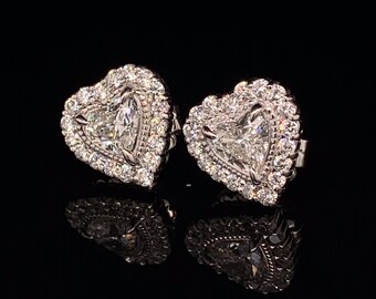 Two Hearts in 18K White Gold Earrings (Use Code CTFJVDAY for 15% off)