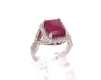 Ruby and Diamonds Ring 5.09ct