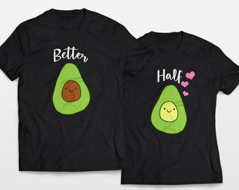 Valentine's day avocado t-shirt, His and hers matching couples shirts, Valentines day gift for him