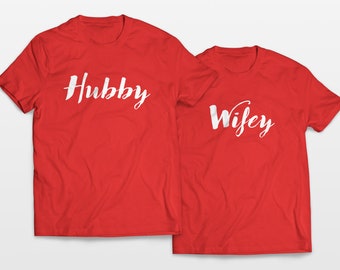 Matching couple shirts, Anniversary gift, Valentine's day gift, Hubby wifey shirts, Honeymoon shirts, Wedding gift, Gift for wife,