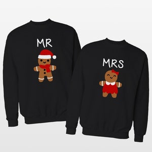 ジンジャーブレッドカップルクリスマスセーター / ミスター＆ミセスお揃いジャンパー / プルドノエルクリスマス / カップルジャンパーギフト