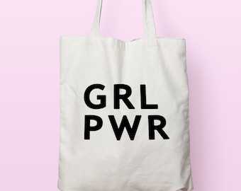 Grl pwr Canvas Tragetasche, Feministische Einkaufstasche, Girl Power Wiederverwendbare Einkaufstasche, Beste Freundin Geschenk