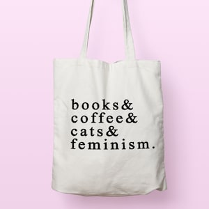 Tote bag feminist, book bag, feminist gift, canvas tote bags, zero waste reusable vegan bag