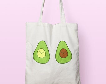 Avocado canvas tote bag, Zero waste vegan bag, Eco friendly shopping bag, Tote bag canvas