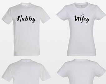 Wifey and Hubby T-shirts set, Matching shirt for couple, Couples shirts, Wifey T-shirt, Hubby t-shirt, Gift for Couple, Valentine's gift