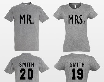 Mr. and Mrs. t-shirt set, Couple tshirts, Valentine's day gift, Mr and Mrs shirts, Matching couple shirts, Anniversary gift, Custom t shirts