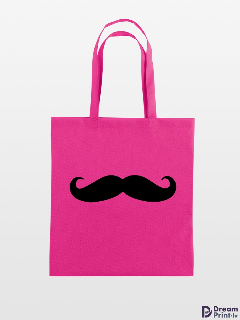 Mustache print canvas tote bags - Thumbnail 5