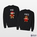 Gingerbread couple Christmas sweaters / Mr and Mrs matching jumper / Pull de noel Xmas / Couples jumpers gift 