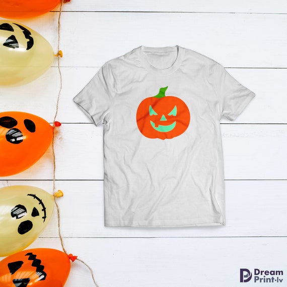 Women's Glowing Halloween Pumpkin T-Shirt - Premium Cotton, Regular Fit